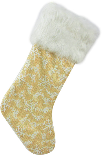 Декоративная фигура Decormaker Design Ботинок рождественский в снежинку золотой с белым 51 см 