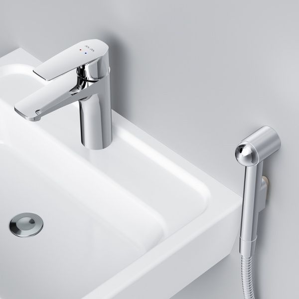 Смеситель для умывальника AM.PM с гигиеническим душем Gem F90E03000