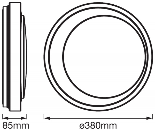 Світильник світлодіодний Ledvance SMART + WIFI ORBIS Moon 380 GR 24 Вт сірий 3000...6500 К ORBIS MOON RD 380 TW GR 