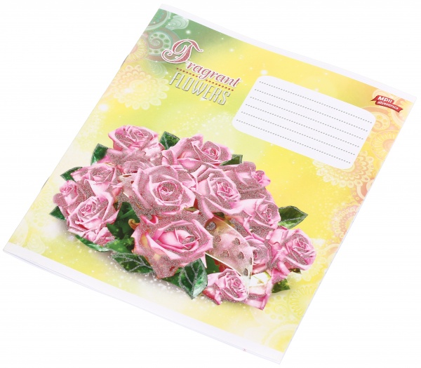 Тетрадь школьная с глитером 18 листов в линейку в ассортименте Мечты сбываются