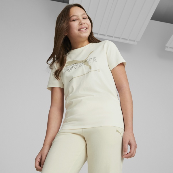 Футболка Puma ESS BETTER GRAPHIC TEE KIDS 67365899 р.176 бежевий