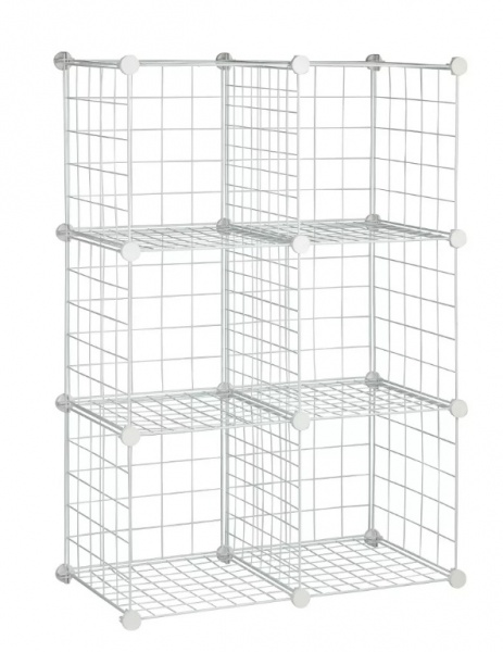 Стелаж дротяний куб сubes storage 6 полиць 1105х750х370 мм білий 