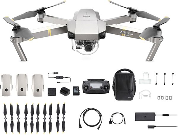 Квадрокоптер DJI Mavic Pro Platinum Fly More Combo Bundle