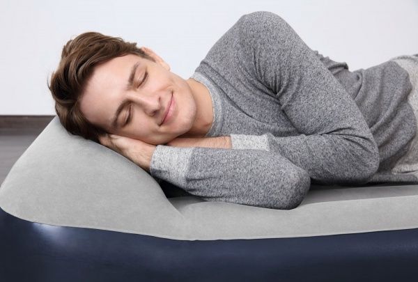 Матрас надувной Bestway King со встроенным электронасосом 203х193 см синий с серым