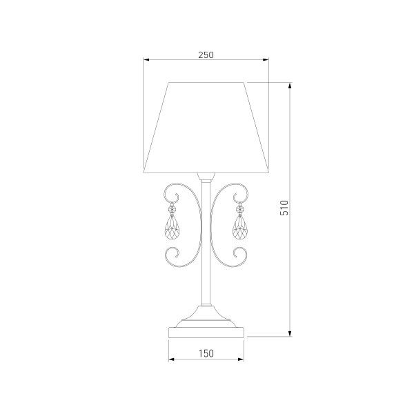 Настольная лампа декоративная Strotskis Liona 1x40 Вт E27 серебряный 01051/1 