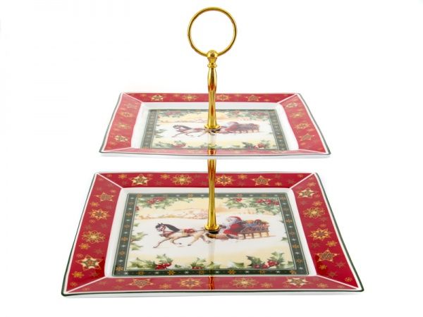 Блюдо двох'ярусне 986-082Christmas Collection Lefard 