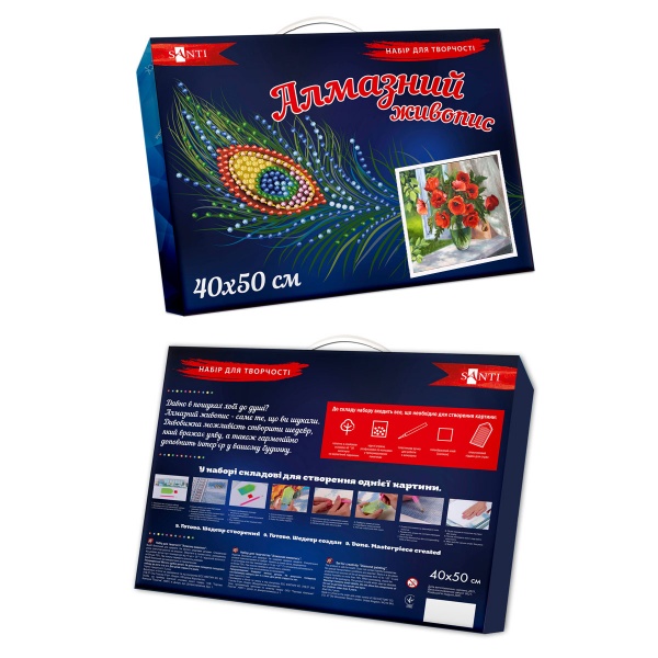 Картина стразами Маковий букет 40x50 см на підрамнику 954108 Santi 