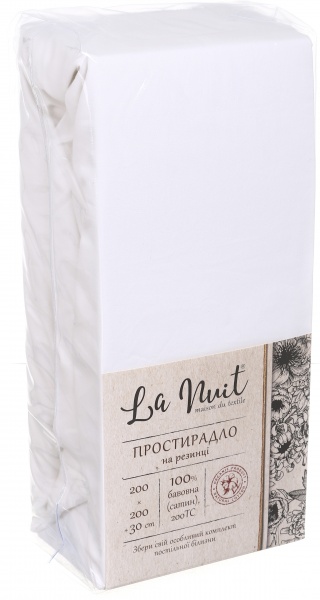 Простынь на резинке 200x200+30 см белый La Nuit 