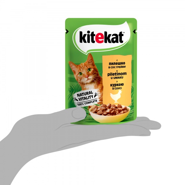 Консерва для котов Kitekat в соусе с курицей 85 г