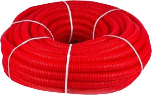 Труба гофрована Моноизол для водопостачання червона d29/34 мм