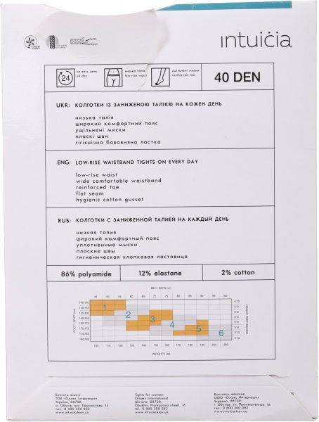 Колготки женские Интуиция Fashion top 40 den р. 4 черный 