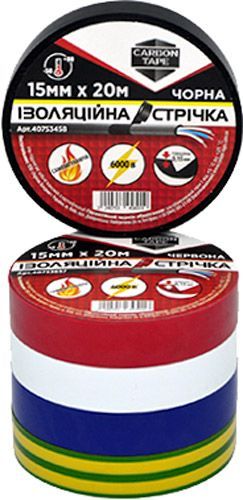 Стрічка ізоляційна CARBON TAPE 15x20 м жовто-зелений