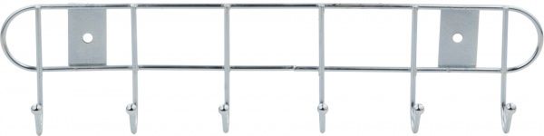 Вешалка гардеробная  на 6 крючков серебристая 1416