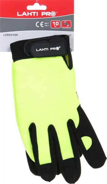 Перчатки Lahti Pro L280310K защитные с высокой видимостью с покрытием микрофибра XL (10) L280310K