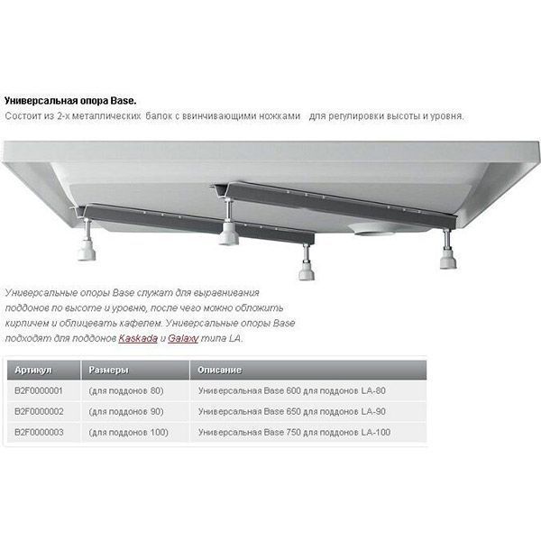 Регулируемая опора Ravak 750 LA-100 универсальная