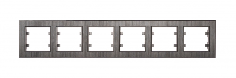 Рамка шестиместная Makel Karea Line горизонтальная дымчатый 86280706