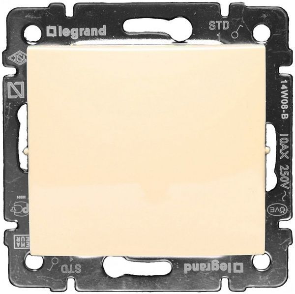 Выключатель одноклавишный Legrand Valena без подсветки 10 А 230В IP20 кремовый 774301