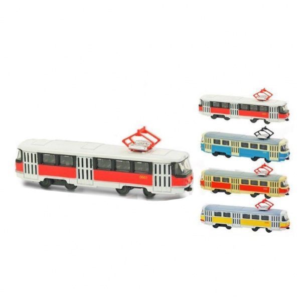 Іграшка Автопром 1:55 Трамвай в асортименті 6411ABCD