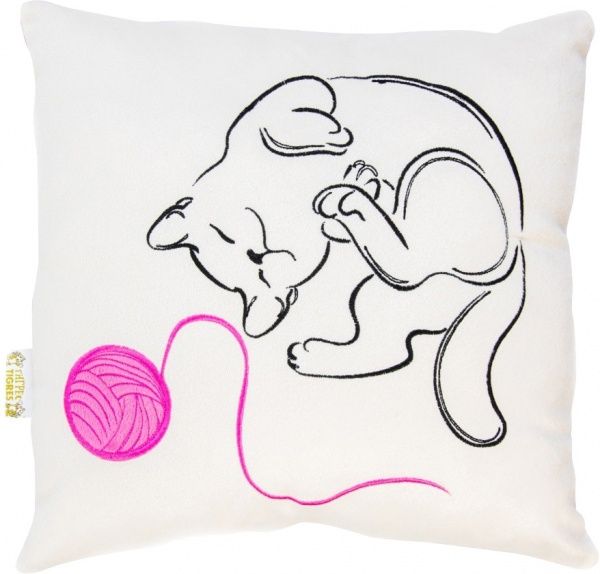 М'яка іграшка Тигрес Подушка Котик з клубком 33 см