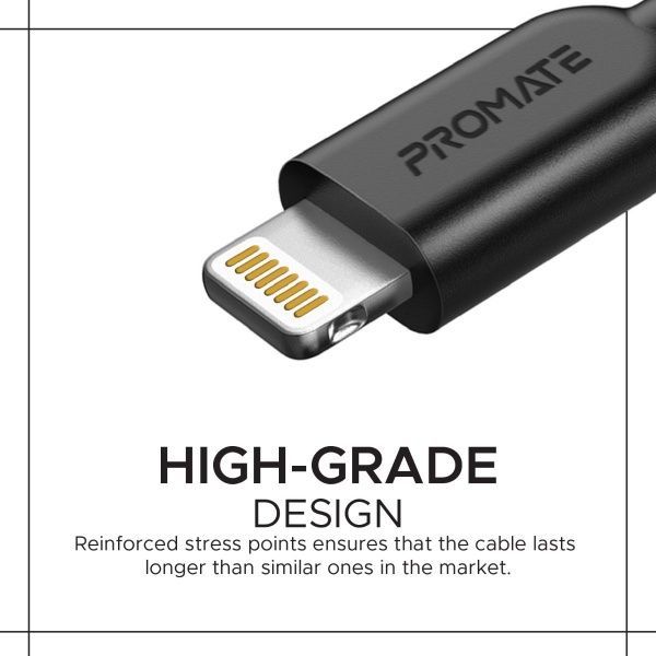 Кабель Promate Lightning – USB 0,25 м білий (powerbeam-25i.white) 