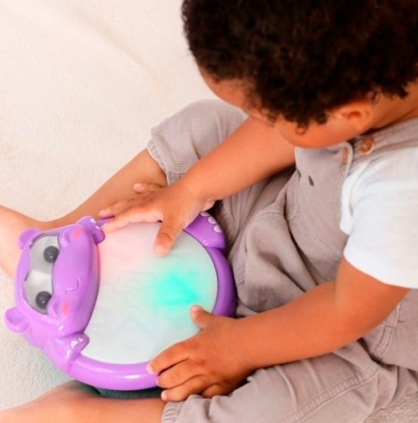 Игрушка музыкальная Bebelino светомузыкальный барабан Бегемотик 58156