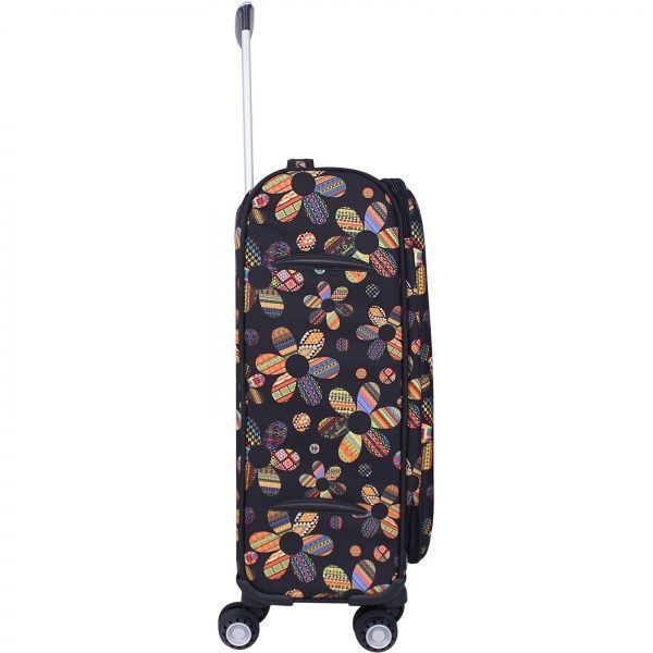 Чемодан Bagland Марсель 36 л черный с рисунком 731 (0037966194) 