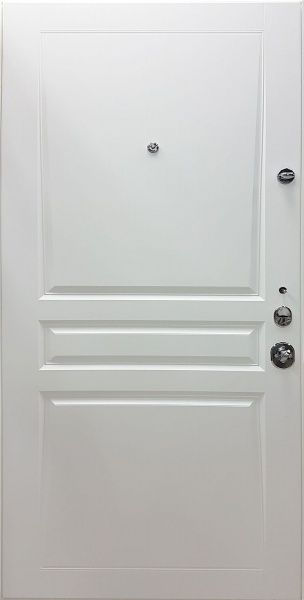 Дверь входная Булат Олимп 216 дуб графит / белая текстура 2050x850мм правая