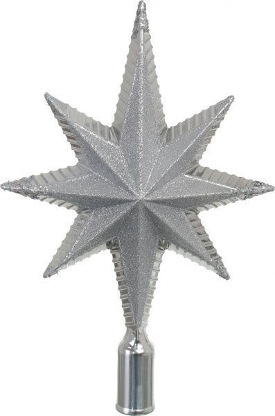 Верхушка для елки Рождественская звезда 28х17 см комбинированная серебряный 