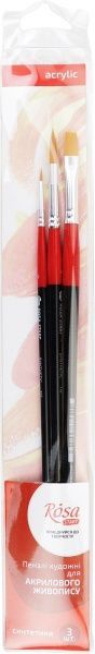 Набор кистей 2 синтетика, 3 шт. ROSA 