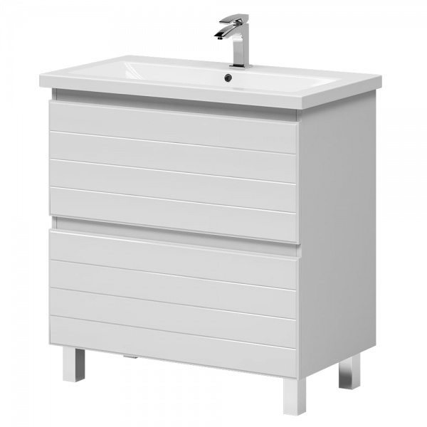 Тумба на ножках Aquarius Siena белый с умывальником Комо 80