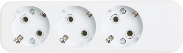 Колодка + вилка De-Pa с заземлением 3 гн. белый 