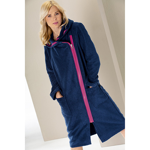 Халат женский Cawo New Zipper р. M синий 61160133М