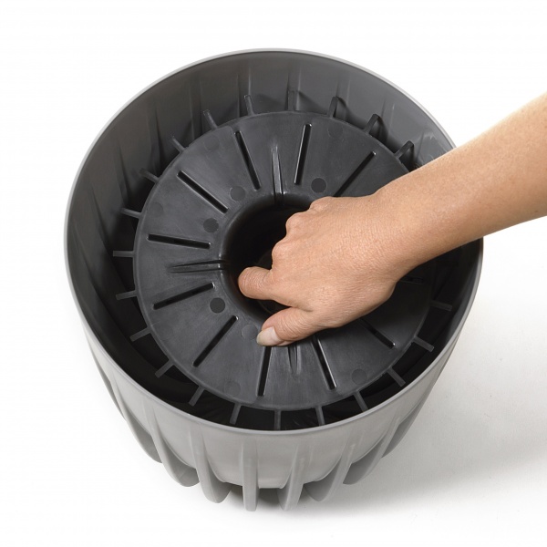 Кашпо пластикове Ламела Міра 300 круглий 12 л сірий (MIRA 300) 