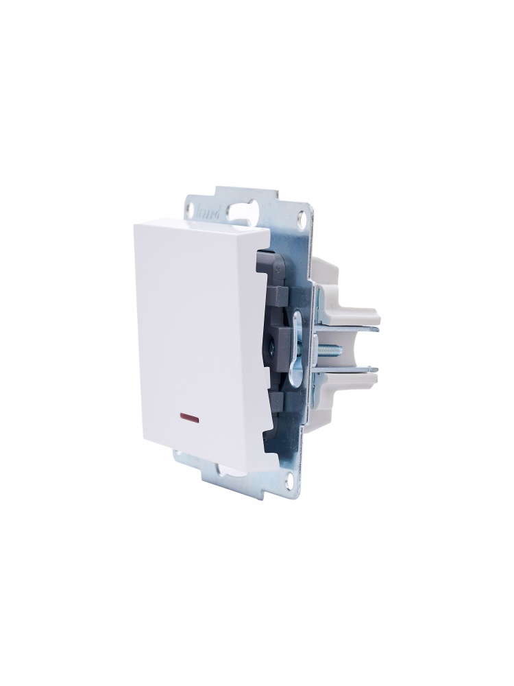 Вимикач одноклавішний Lezard Vesna з підсвіткою білий 742-0288-111