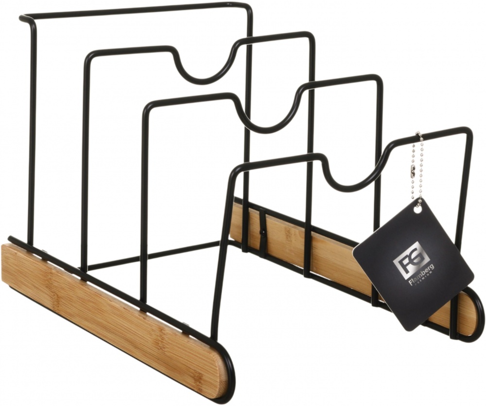 Подставка Flamberg Premium Woody для крышек и сковородок 30,5х20,5х20,3 см черный S-EK02804MB