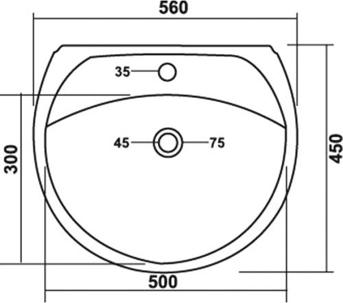 Умывальник Sonet YUGA с пьедесталом (56х45см)