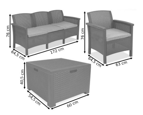 Комплект мебели Bica Venezia 3 серо-бежевый 9168.1