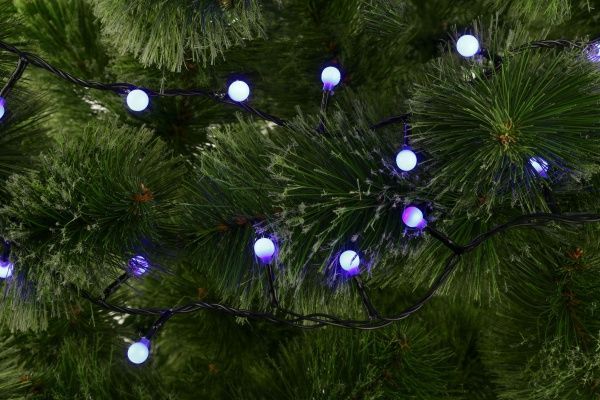 Электрогирлянда линейная внутренняя встроенный светодиод (LED) 48 ламп 2,4м Жемчужные шарики LDBL048B-10-C 