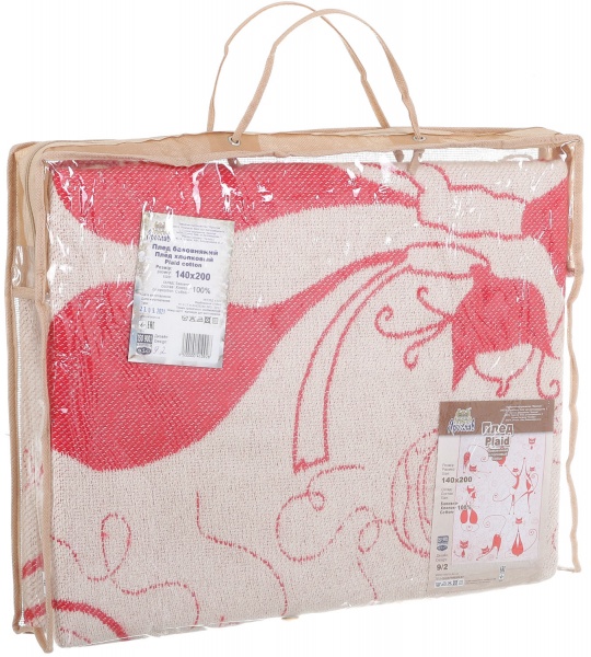 Плед дизайн 9/2 140x200 см красный с белым Ярослав 