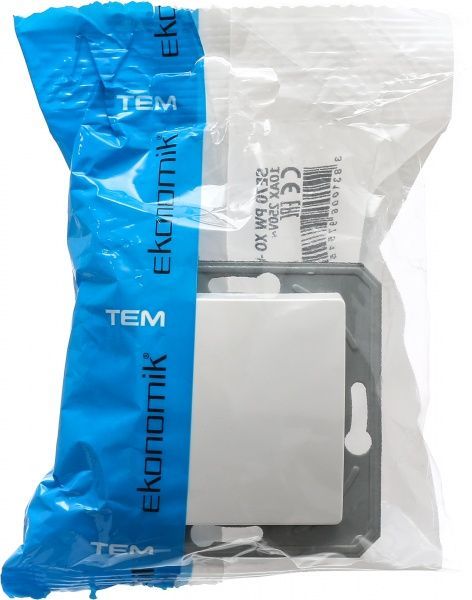 Перемикач перехресний одноклавішний TEM Ekonomik без підсвітки 10 А 250В білий SE70PWXO-U