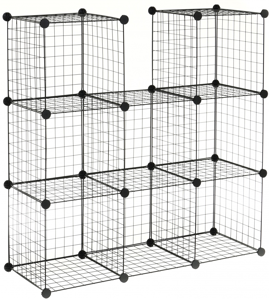 Стелаж дротяний куб metal сubes storage 9 полиць 1105х1105х370 мм чорний