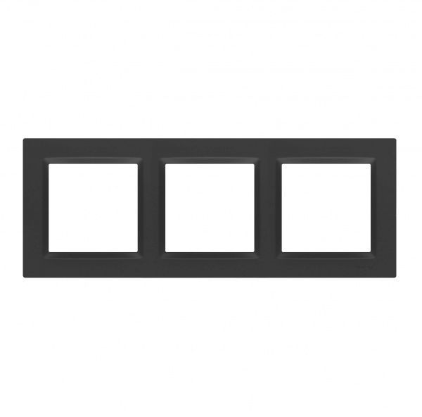 Рамка трехместная Simon 10 универсальная черный матовый CR3/49