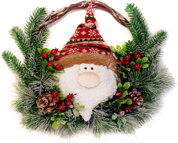 Декорація новорічна YIKANG Дід Мороз d36 мм 210282 