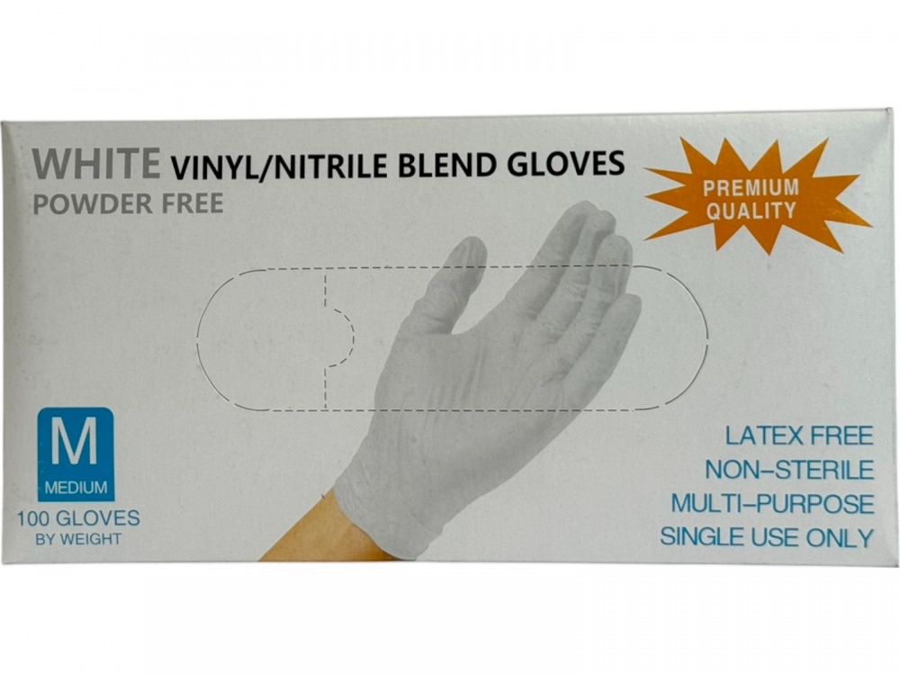 Рукавички медичні Care 365 вінілові білі р.M 100 шт./уп.