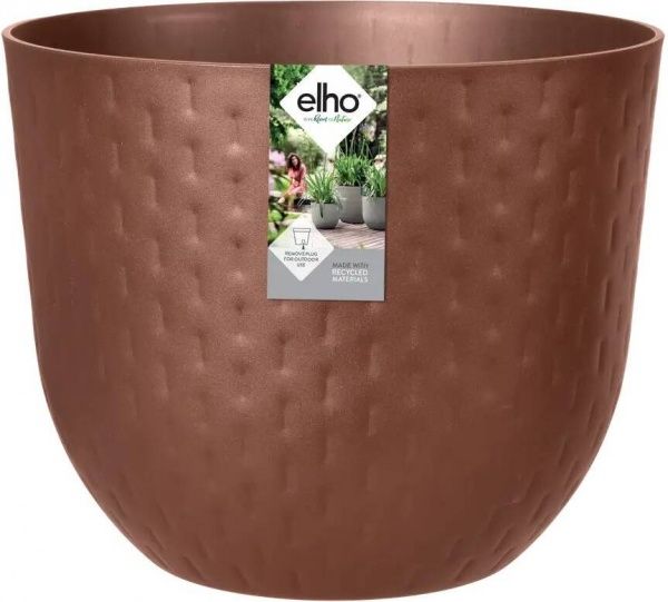 Кашпо пластикове Elho Fuente Grains 480400 круглий 26 л коричневий 