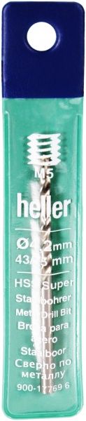 Сверло по металлу Heller HSS-Super 43x75 мм 4.2 мм 17769