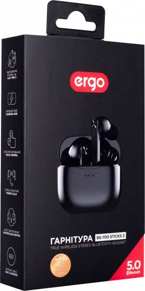 Навушники Ergo BS-700 black (BS-700 Sticks 2 Black) 