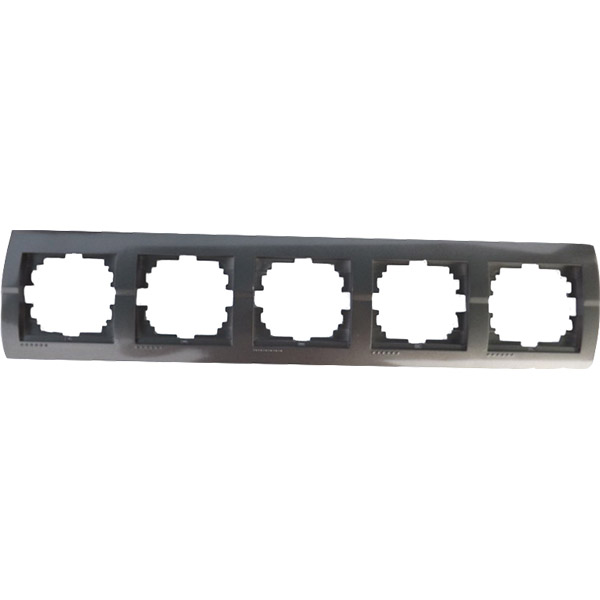 Рамка пятиместная Lezard DERIY горизонтальная темно-серый металлик 702-2900-150