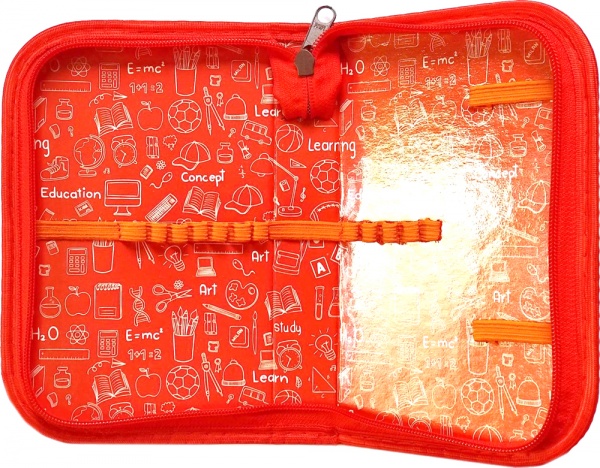 Пенал школьный на молнии Апельсин в ассортименте