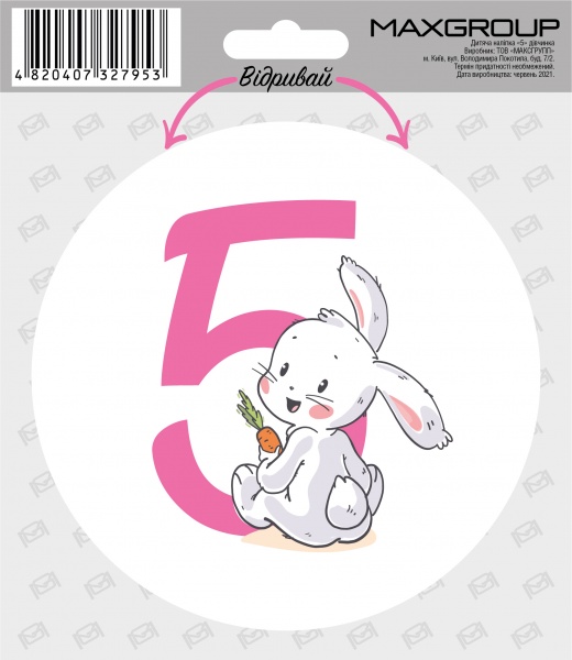Наклейка MAXGROUP для девочки 5 месяца NM-087